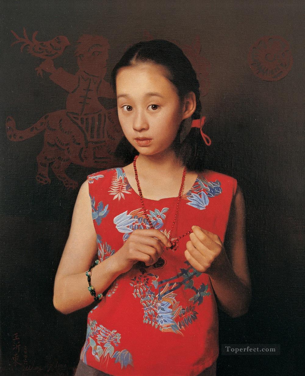 Listen to the rain between Summer and Autumn WYD Chinese Girls Oil Paintings